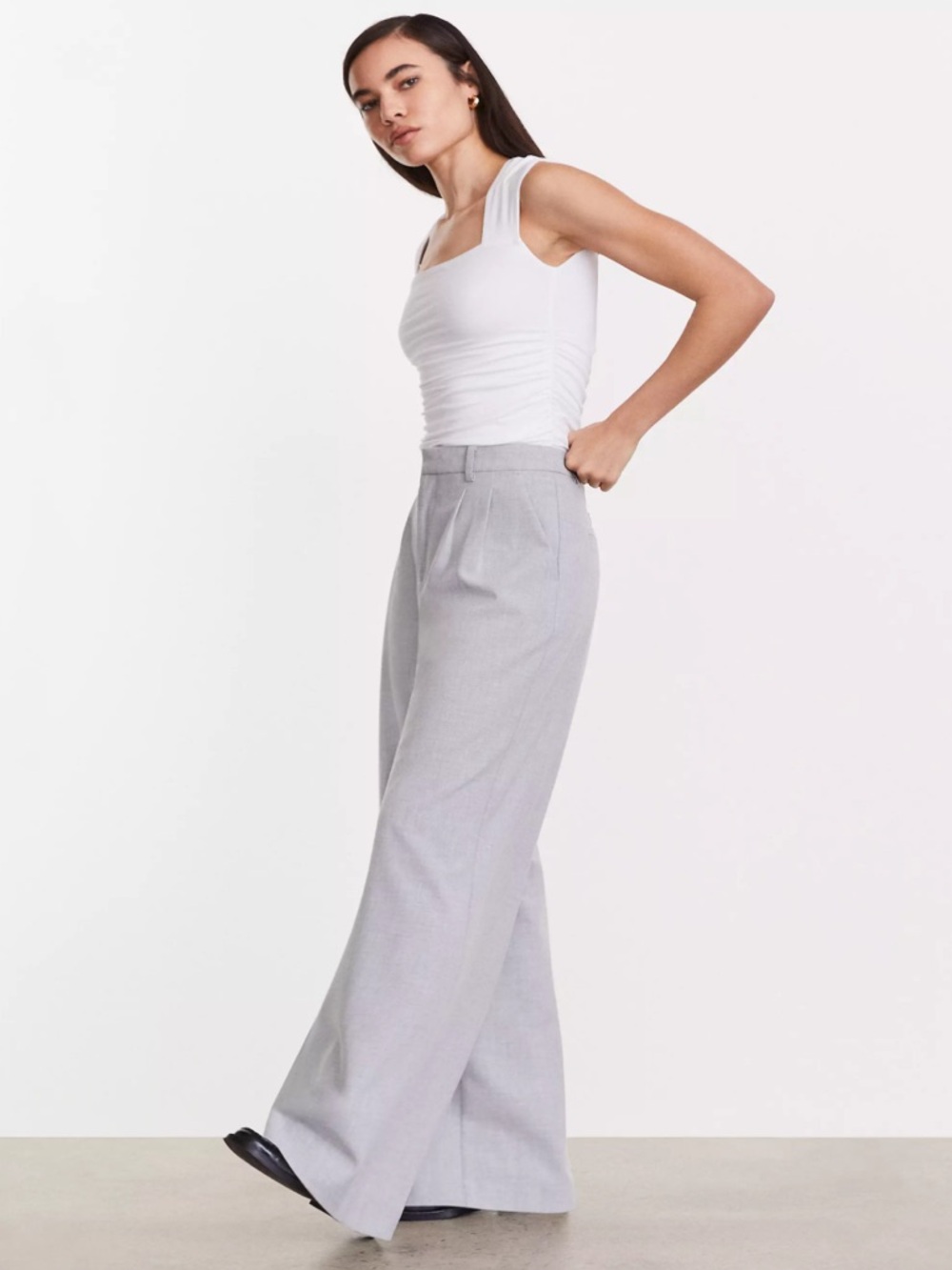 NWT LOFT White Square Neck Tank Bodysuit